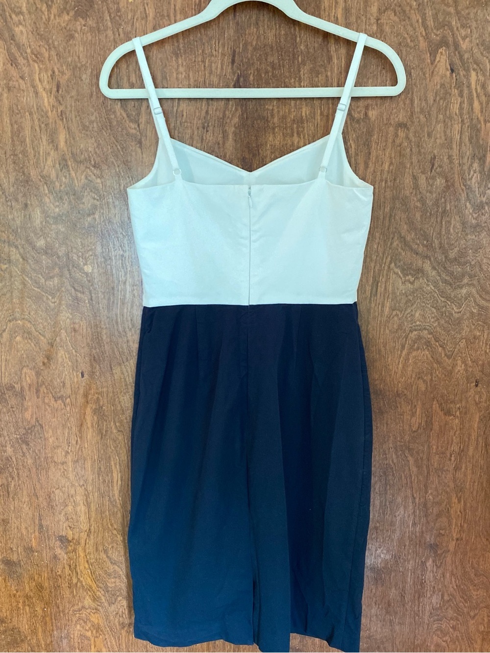 Banana Republic Colorblock Sheath Dress Ivory Blue Size 4 Sweetheart Neck Pencil - Picture 6 of 8